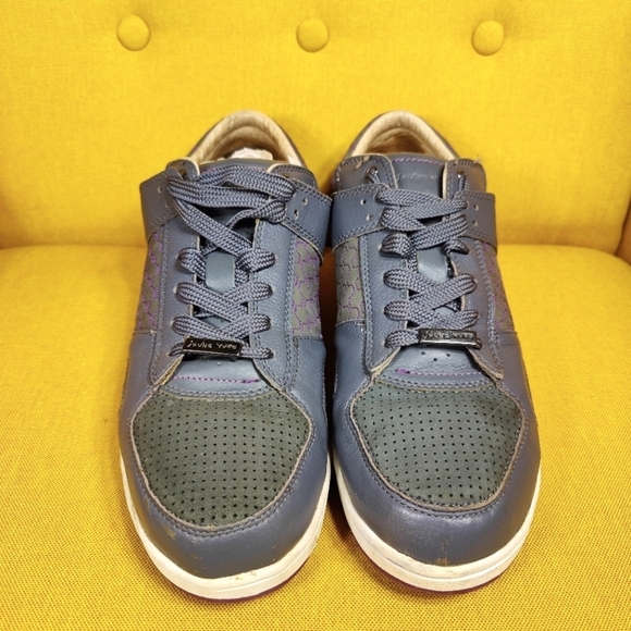 Jhung Yuro Cup Low Leather Casual Grey Purple Sneakers Mens Shoes Size 11 - Picture 2 of 11